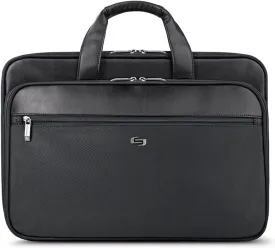 Solo New York Briefcase - Laptop Carrying Bag for Women & Men, Brief for Travel & Work, File Compartment, Retractable Shoulder Strap, Fits 16" Computer - Paramount, Black