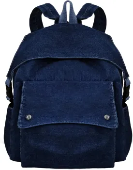SoonerCozer Denim Backpack Purse for Women Lightweight Jeans Canvas Rucksack Classic Retro Travel Women Daypack (Deep Blue)