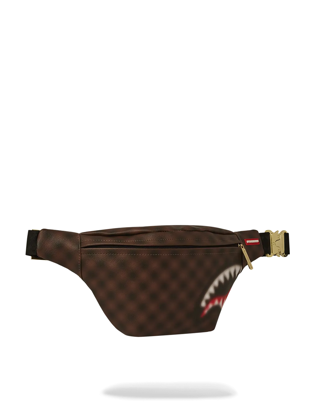 Sprayground Sharks in Paris Blur Effect Savvy Crossbody Bag - Brown / Red
