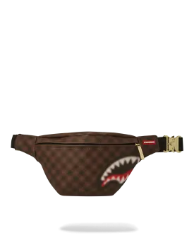 Sprayground Sharks in Paris Blur Effect Savvy Crossbody Bag - Brown / Red