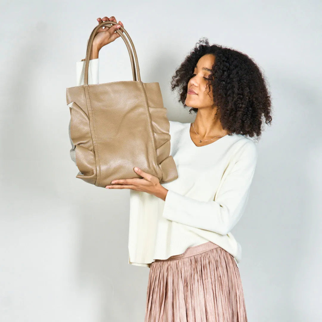 Stylish slouchy tote bag with double handles wholesale
