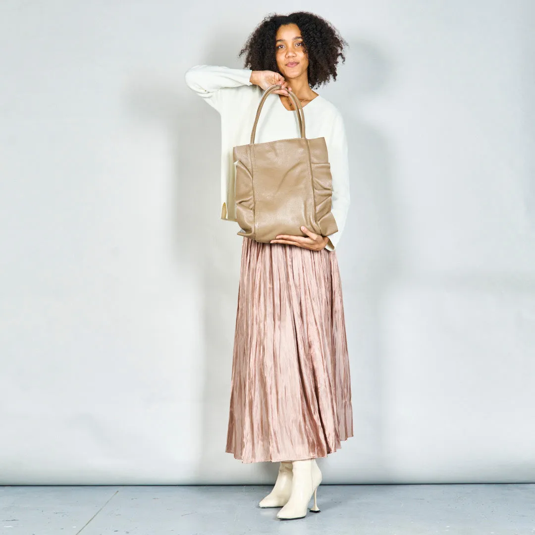 Stylish slouchy tote bag with double handles wholesale