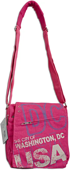 TBDC24 Robin Ruth Messenger Bag MEDIUM - City of Washington DC Neon Pink