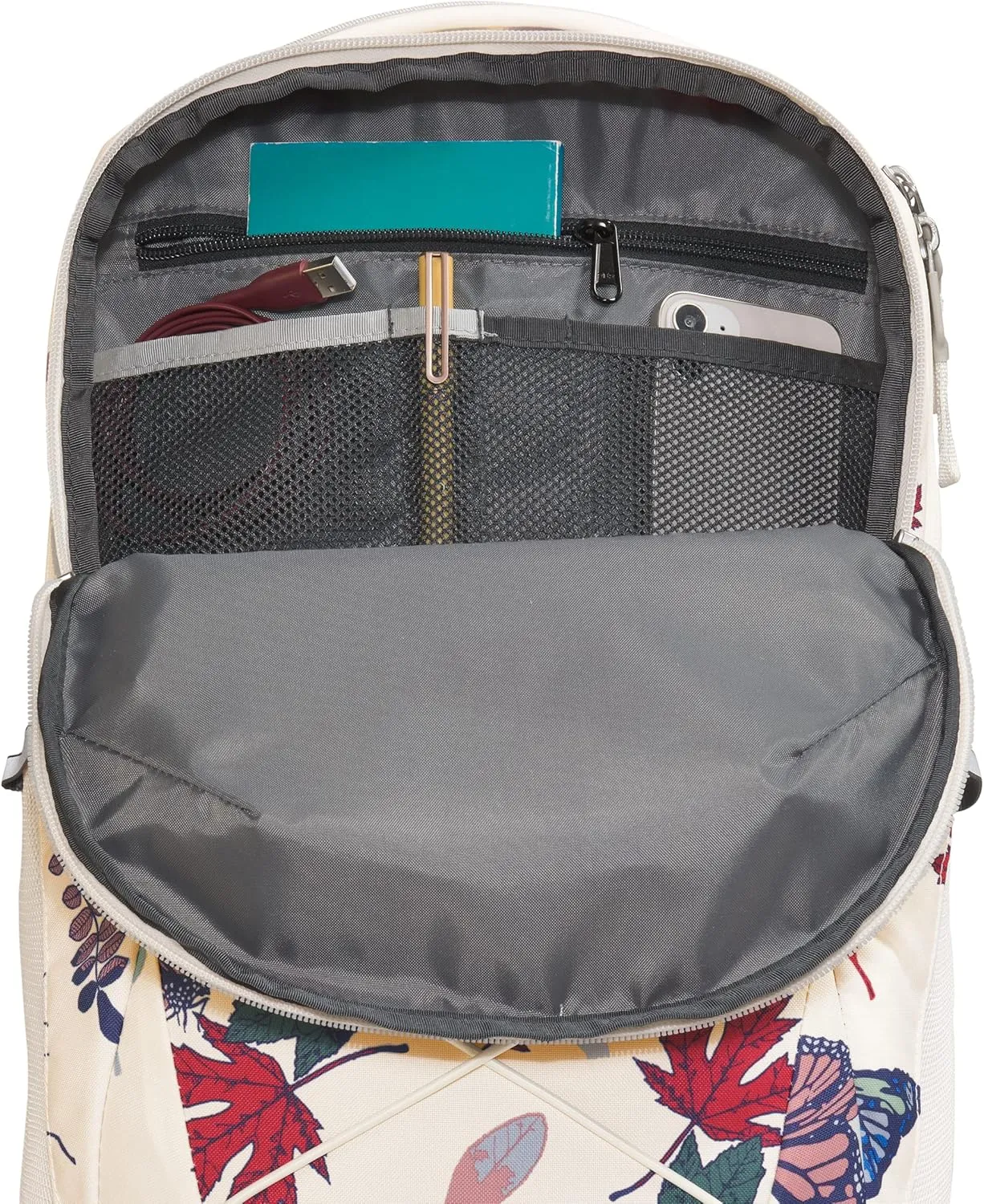 THE NORTH FACE Women's Jester Everyday Laptop Backpack, Gardenia White Fall Wanderer Print/Gardenia White/Gravel, One Size