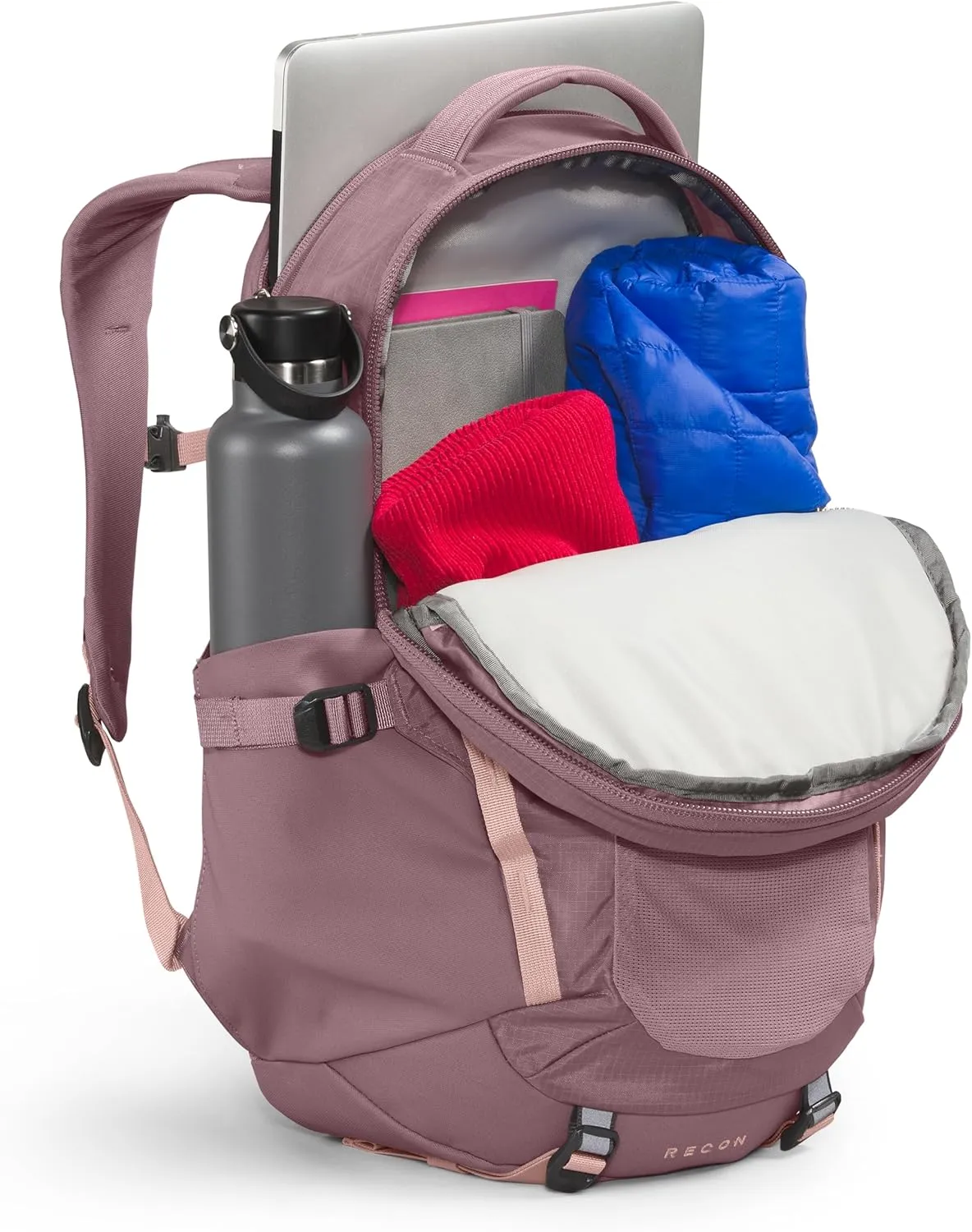 THE NORTH FACE Women's Recon Everyday Laptop Backpack, Fawn Grey/Pink Moss, One Size