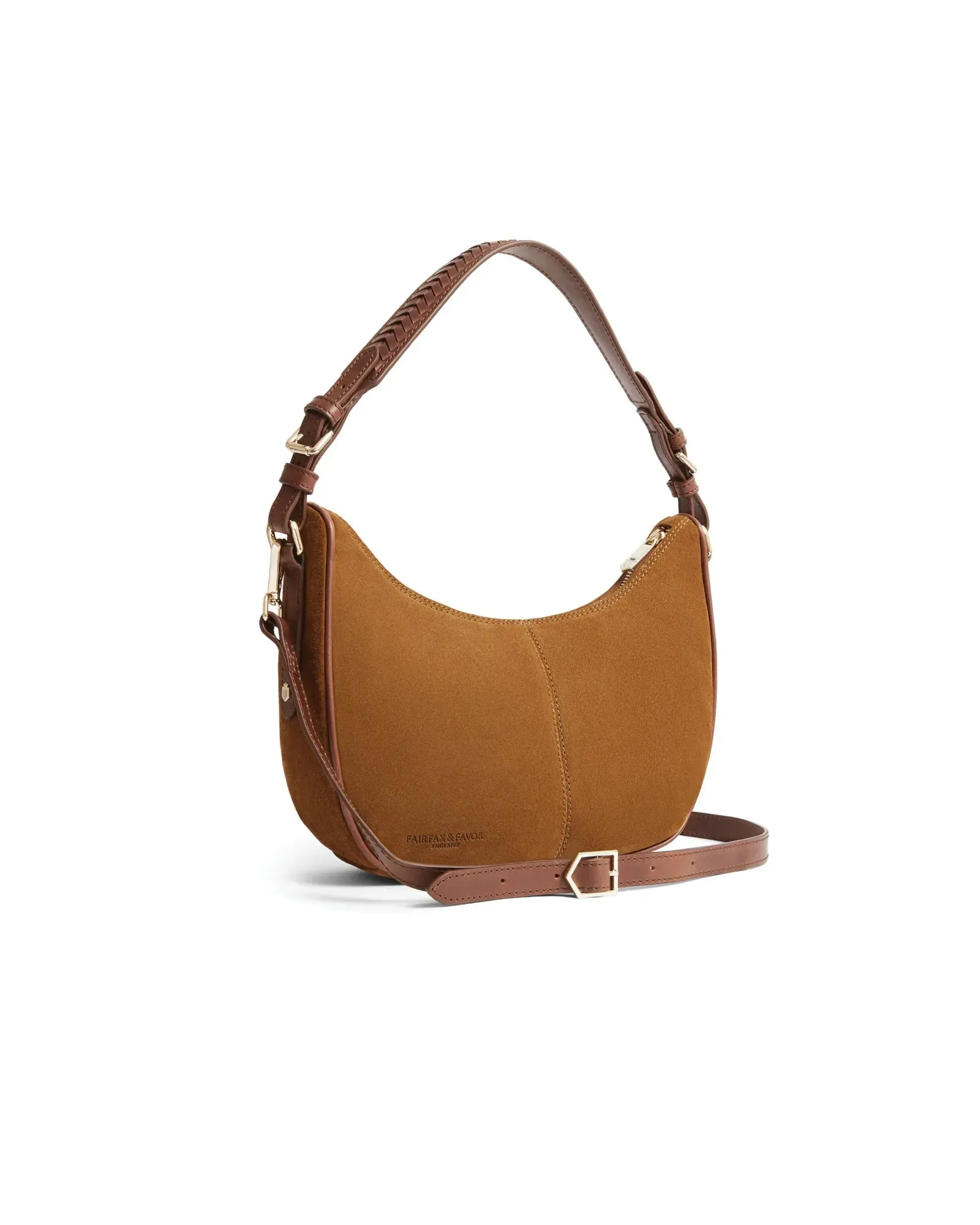 The Tetbury Crescent Bag - Tan Suede