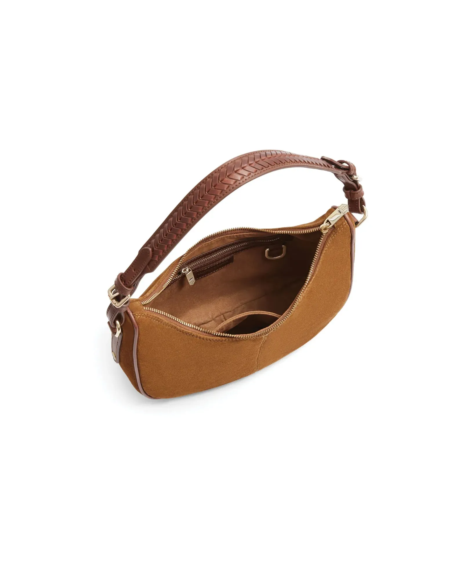 The Tetbury Crescent Bag - Tan Suede