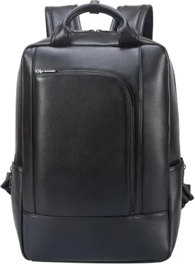 TIDING Genuine Leather 15.6" Laptop Backpack for Men and Women Large Casual Daypack Office Business Travel Bag Rucksack