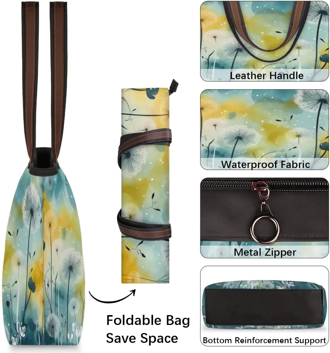 Tote Bag for Women with Zipper Large Capacity Top Handle Casual Shoulder Bag Handbag Reusable Shopping