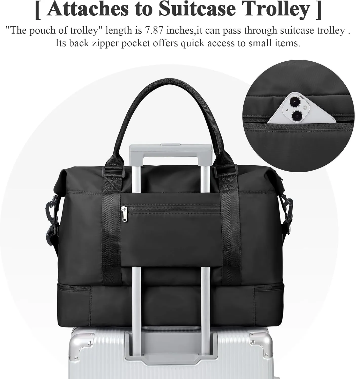 Travel Duffel Bag with Shoes Compartment, Overnight Weekender Bags for Women,Carry on Personal Item Bag