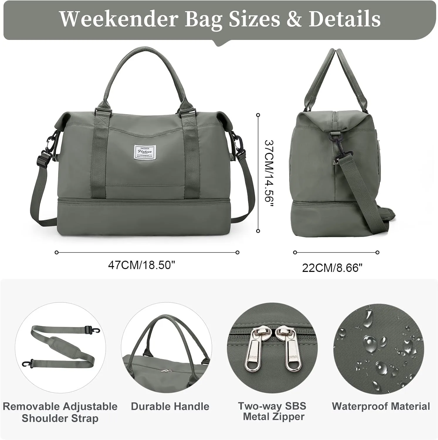 Travel Duffel Bag with Shoes Compartment, Overnight Weekender Bags for Women,Carry on Personal Item Bag