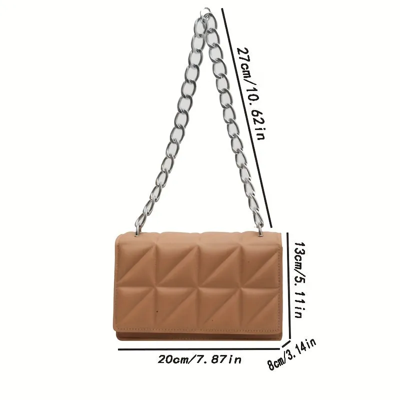 Triangle Pattern Metal Chain Underarm Bag Versatile Fashion Statement