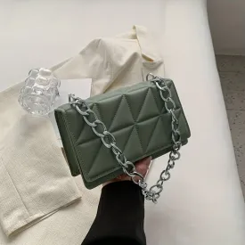 Triangle Pattern Metal Chain Underarm Bag Versatile Fashion Statement
