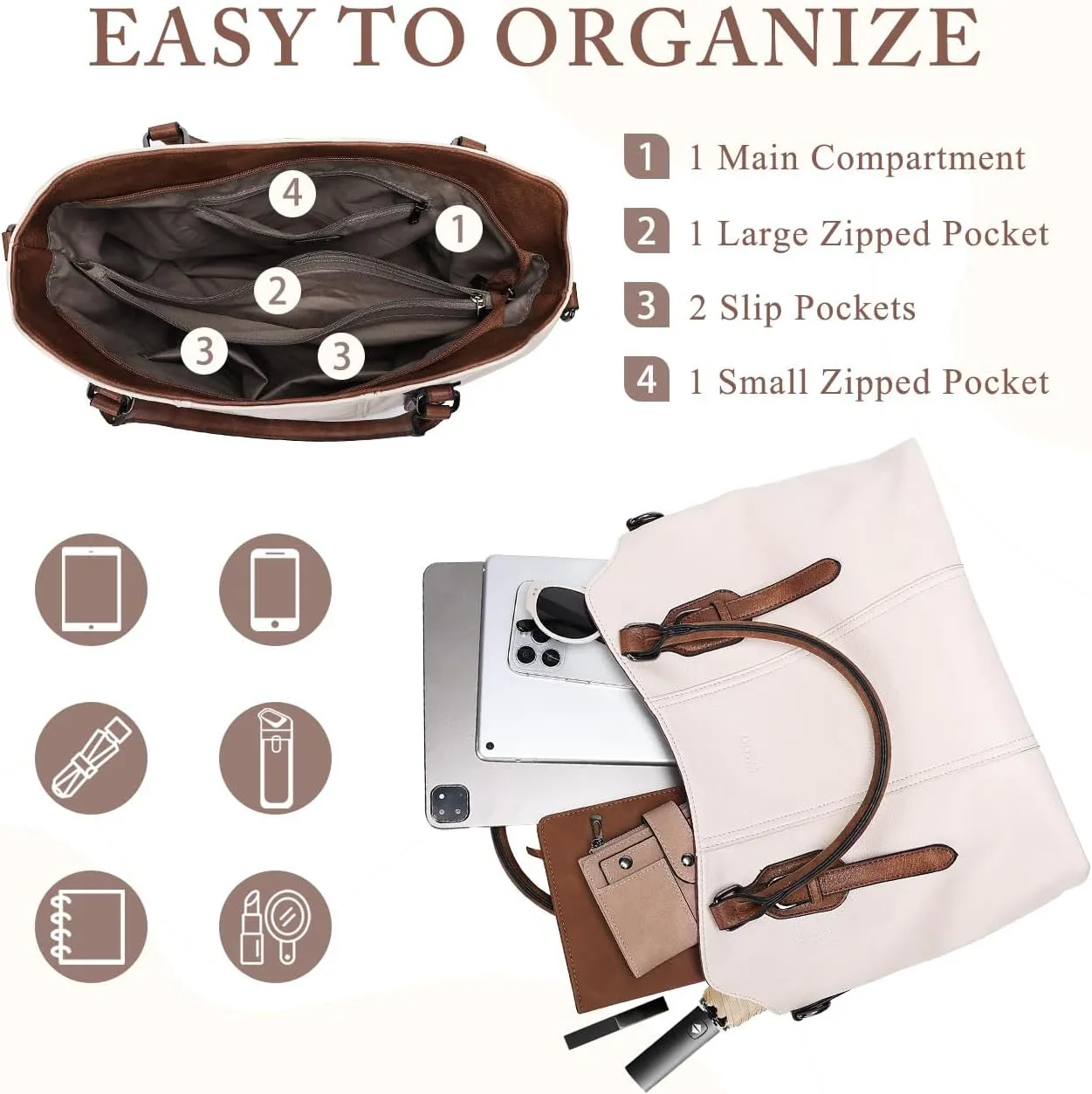 VASCHY Hobo Bags for Women, Vegan Leather Top Handle Satchel Shoulder Purse Handbag Purse with Crossbody Guitar Strap