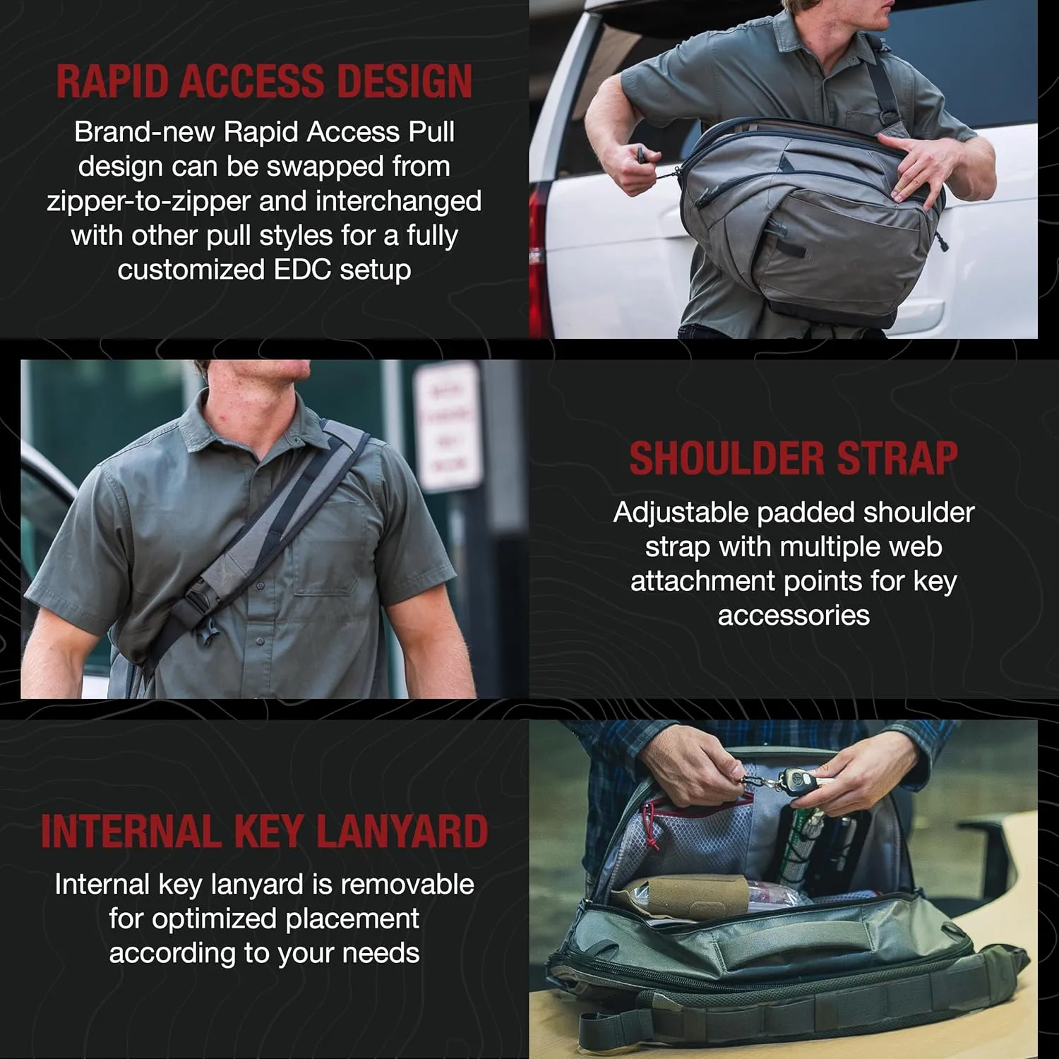 Vertx Commuter EDC Tactical Bag Sling Backpack 22L Backpack for CCW, Travel, Work, Tactical Gear, Medium Grey