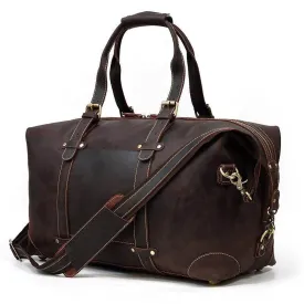 Vintage Genuine Leather Travel Bag Tote Bag Weekender