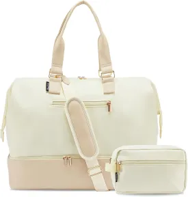 Weekender Bags for Women, Large Travel Duffel Bag with Shoes Compartment, Carry On Overnight Tote Bags with Toiletry Bags, Hospital Bags for Labor and Delivery