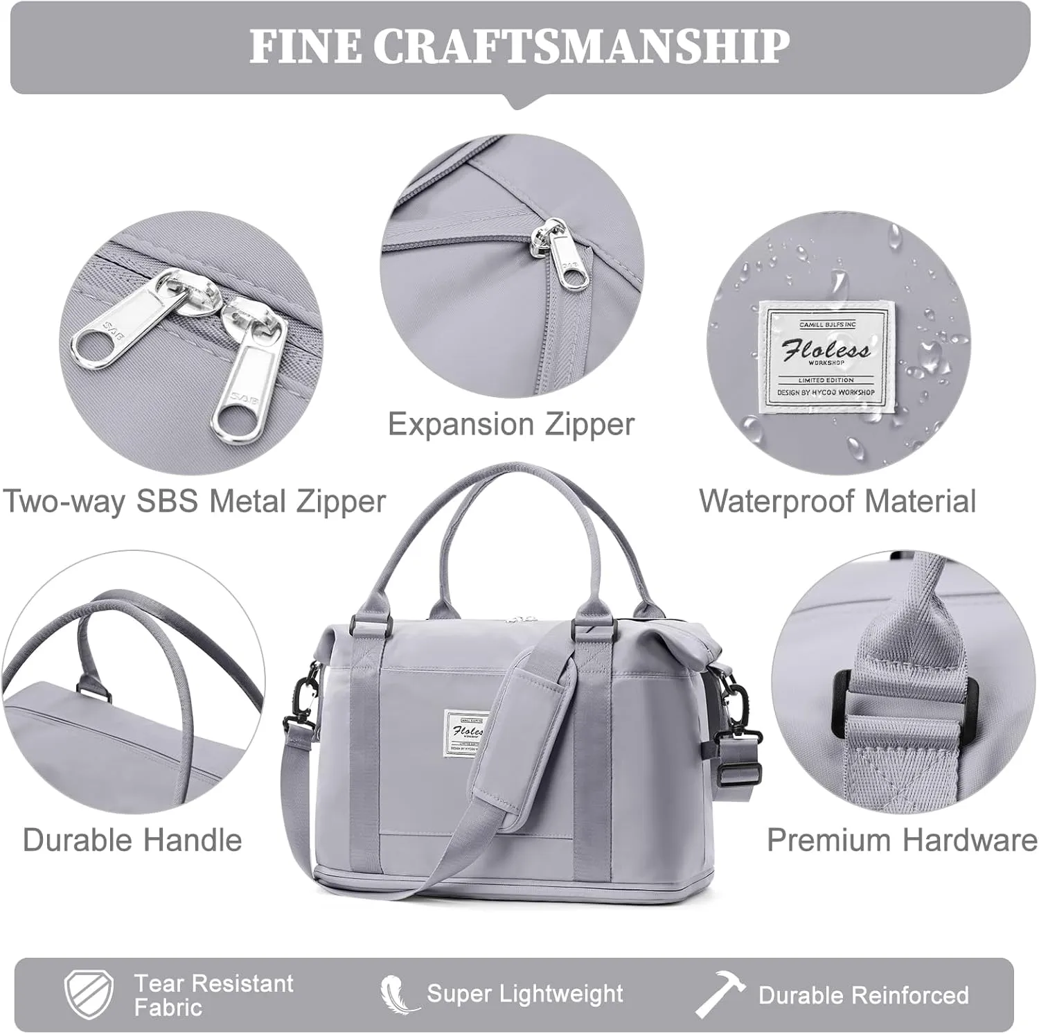 Weekender Bags for Women,Personal Item Travel Bag,Overnight Travel Duffel Bag with Expandable Shoes Compartment & Wet Pocket
