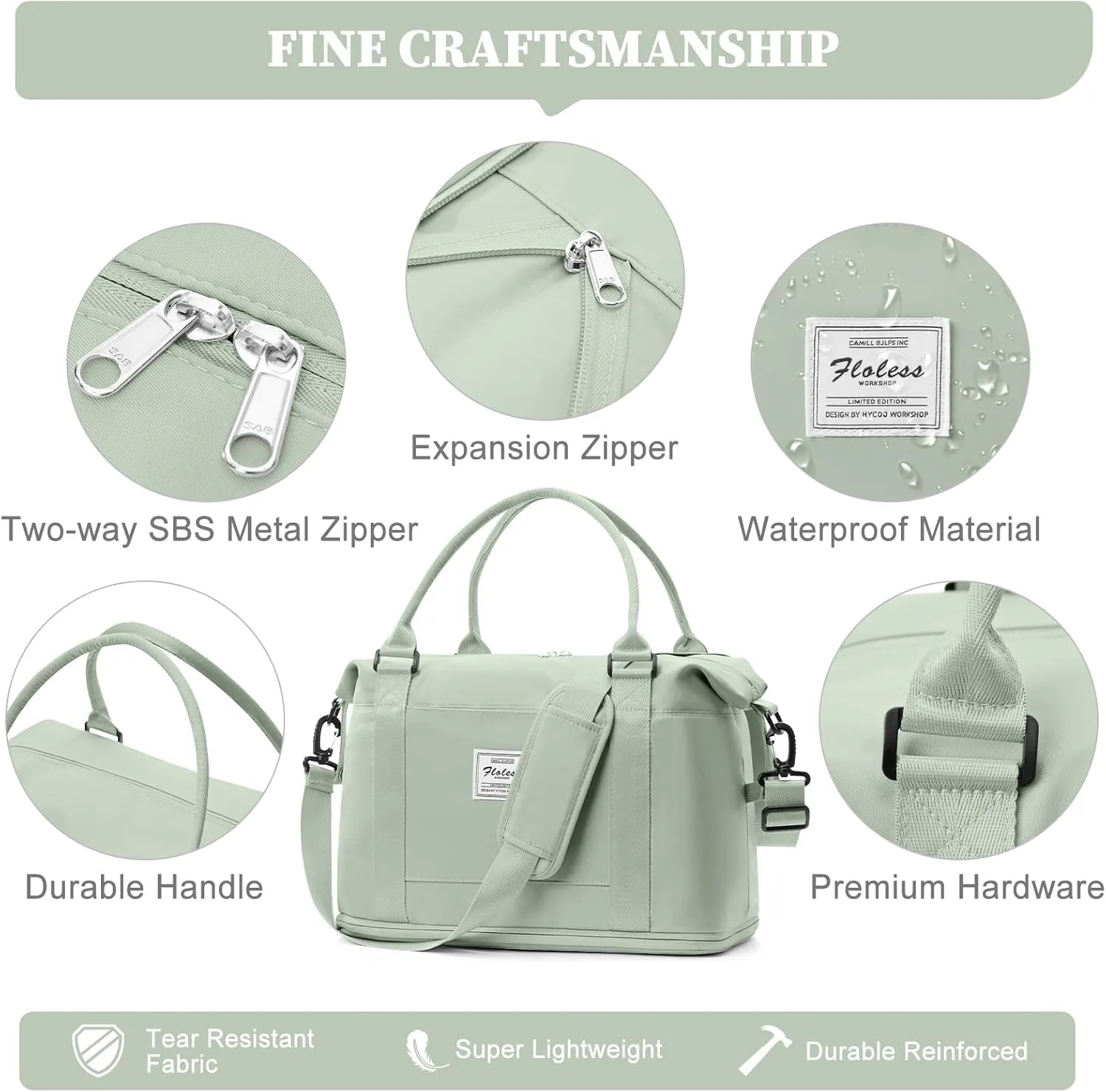 Weekender Bags for Women,Personal Item Travel Bag,Overnight Travel Duffel Bag with Expandable Shoes Compartment & Wet Pocket
