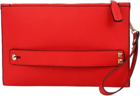 Women Envelope Clutch Bag PU Leather Female Day Clutches Large Purse Evening Bags with Wrist Strap