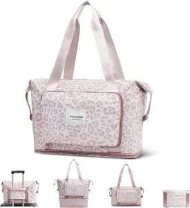 WOOMADA Foldable Travel Duffel, Weekender & Carry-On Bag with Expandable Space