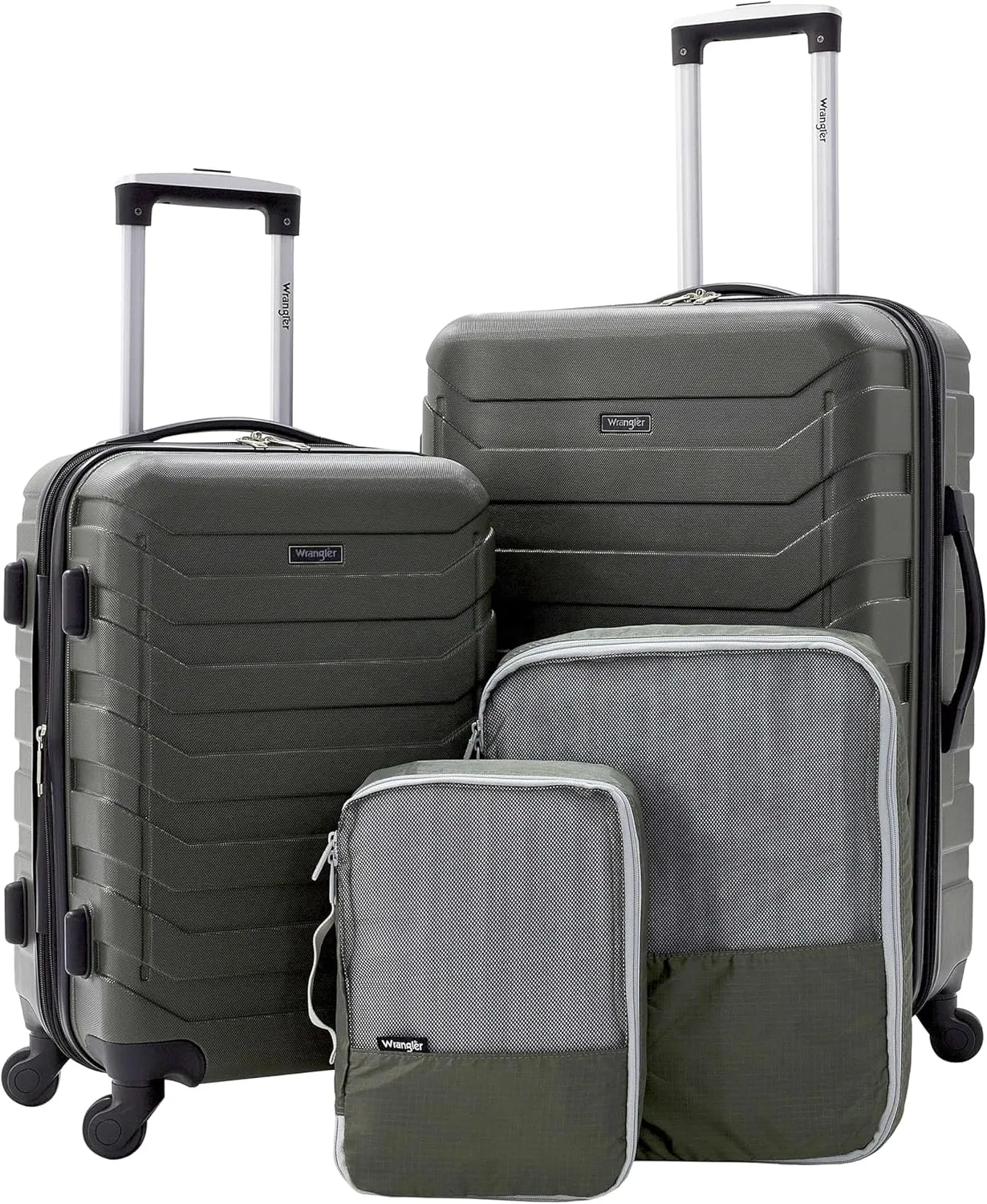 Wrangler Elysium Luggage & Packing Cubes, Green, 4 Piece Set